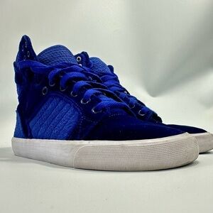 Supra Skytop royal blue velvet sneakers size 6